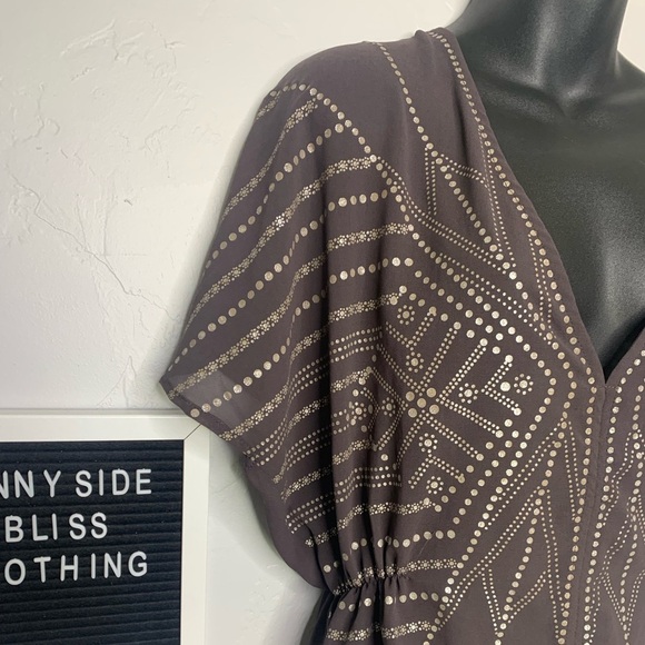 Anthropology Sanctuary V-Neck Sheer Flowy Embellished Blouse Size Small - Picture 4 of 8